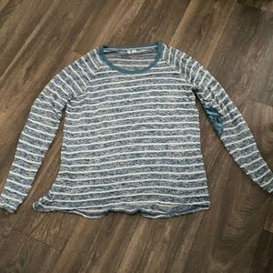 Light weight, blue and white stripped shirt.